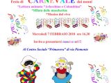 Carnevale 2018 – Con “Favole a merenda” e “Batti 5” doppia festa per i bambini