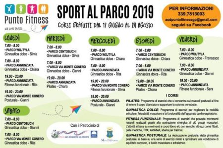Sport nei vari parchi cittadini di San Benedetto del Tronto e Centobuchi. Iniziativa gratuita.